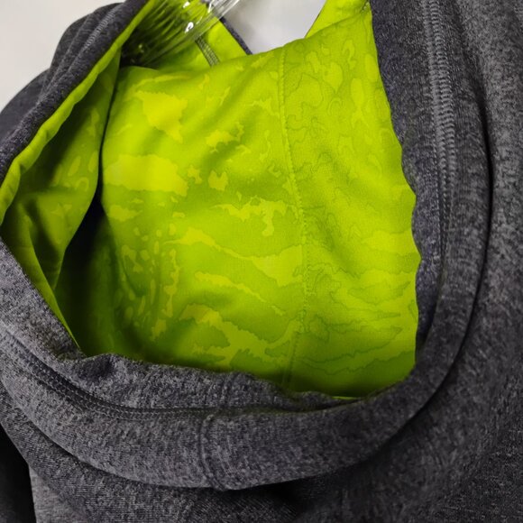 Under Armour Hoodie Pullover Sweatshirt Storm Fleece Lined Gray Neon Lime M - Picture 5 of 12